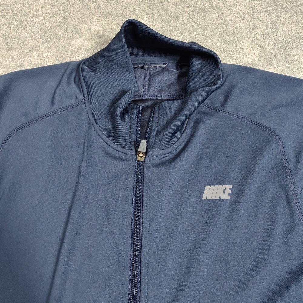 Nike Track Jacket Mens L Training Navy Blue Full Zip Activewear Good - Picture 8 of 12